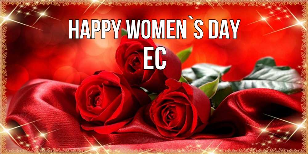 Greetings card с именем, Ес happy women`s day открытка красного цвета с розами на 8 марта Greetings with text for free download 